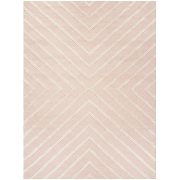 SAFAVIEH Kids X Pattern Wool Area Rug, Pink/Ivory, 8' x 10'