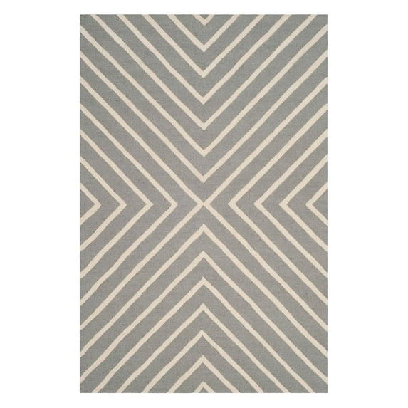 SAFAVIEH Kids X Pattern Wool Runner Rug, Grey/Ivory, 2'6" x 8'