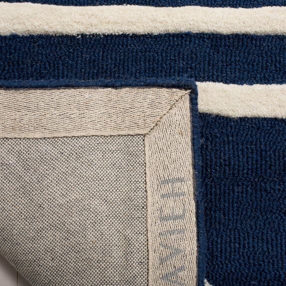 SAFAVIEH Kids Zigzag Striped Wool Area Rug, Navy/Ivory, 3' x 5'