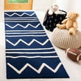 thumbnail image 1 of SAFAVIEH Kids Zigzag Striped Wool Runner Rug, Navy/Ivory, 2'6" x 8', 1 of 5