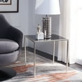 thumbnail image 1 of SAFAVIEH Kiley 18 in. H Classic Leaf Accent Table with Black Glass, Silver, 1 of 7