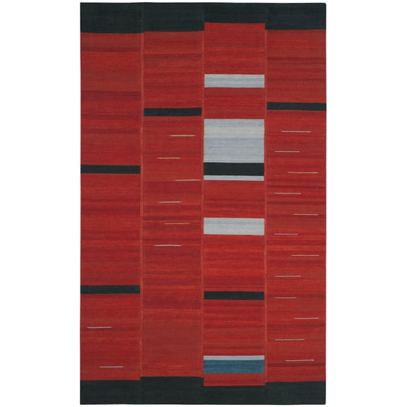 SAFAVIEH Kilim Abel Geometric Wool Area Rug, Red, 5' x 8'