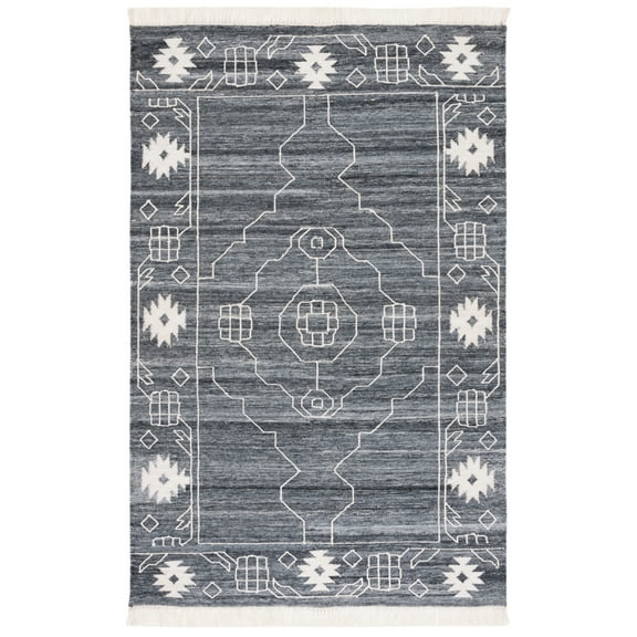 SAFAVIEH Kilim Adair Geometric Area Rug, Black/Ivory, 3' x 5'