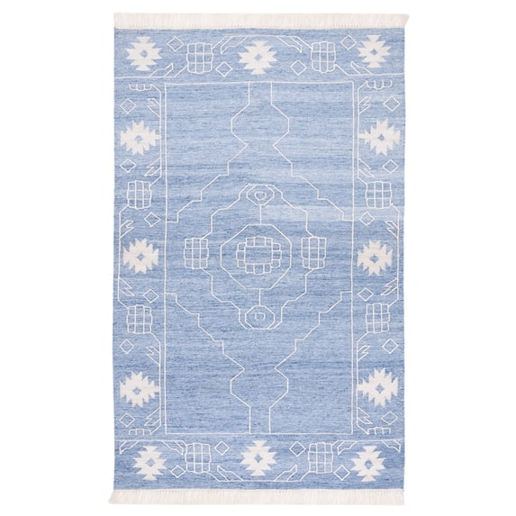 SAFAVIEH Kilim Adair Geometric Area Rug, Blue/Ivory, 4' x 6'