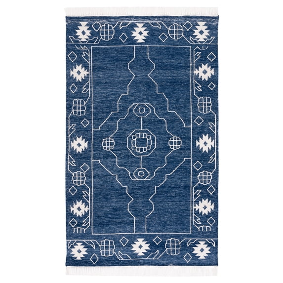 SAFAVIEH Kilim Adair Geometric Area Rug, Navy/Ivory, 6' x 9'