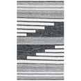 thumbnail image 1 of SAFAVIEH Kilim Adam Striped Polyester Area Rug, Ivory/Black, 5' x 8', 1 of 10