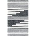 thumbnail image 1 of SAFAVIEH Kilim Adam Striped Polyester Area Rug, Ivory/Black, 6' x 9', 1 of 9