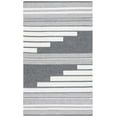 thumbnail image 1 of SAFAVIEH Kilim Adam Striped Polyester Area Rug, Ivory/Dark Grey, 4' x 6', 1 of 9