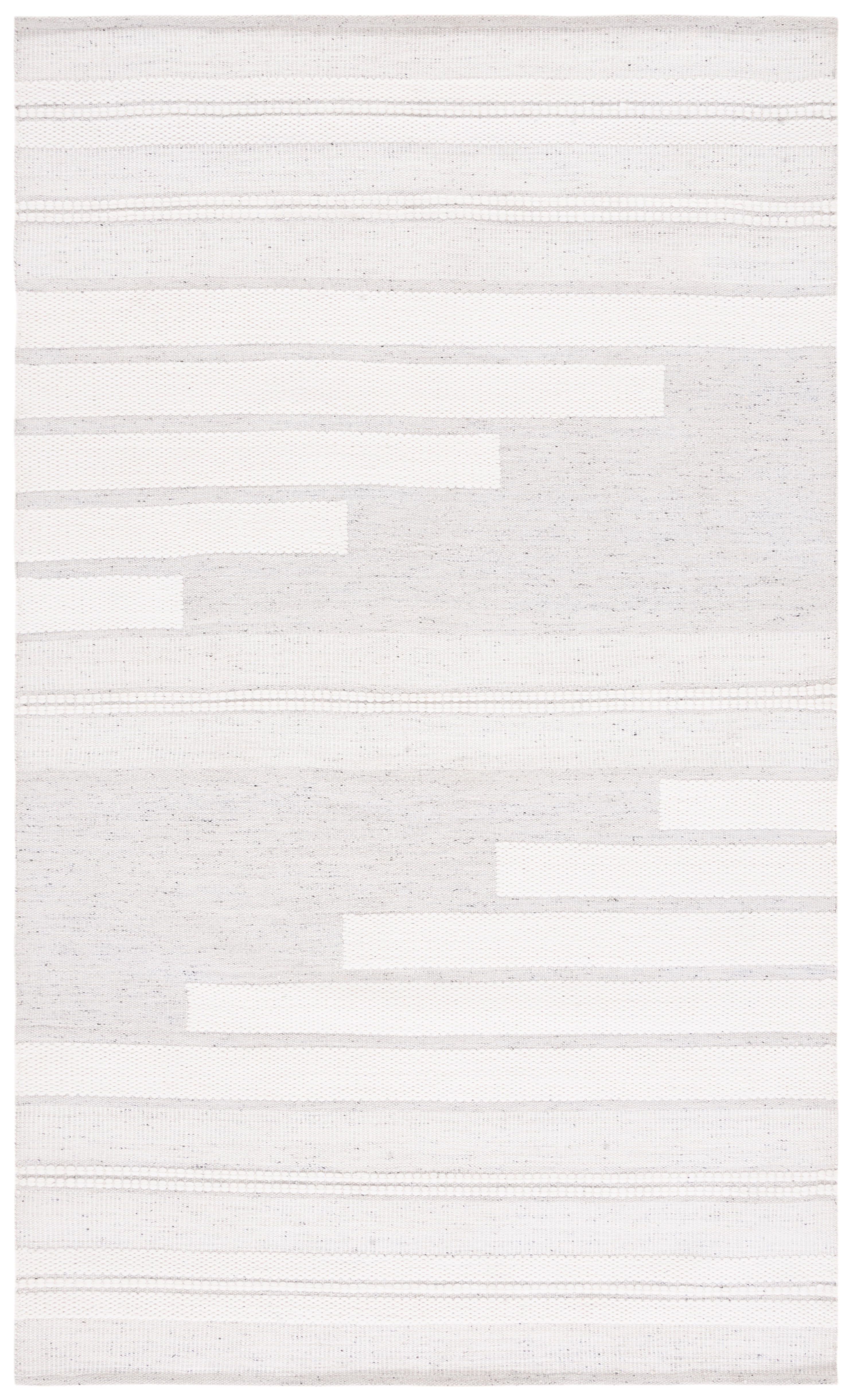 SAFAVIEH Kilim Adam Striped Polyester Area Rug, Ivory/Light Grey, 5' x 8'