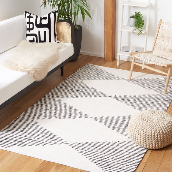 Safavieh Kilim Adams Diamond Cotton Area Rug, Navy/Ivory, 5' x 8'