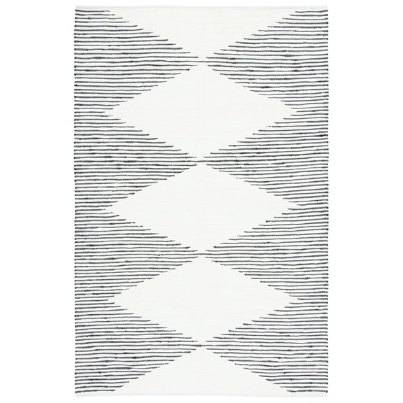 SAFAVIEH Kilim Adams Diamond Cotton Area Rug, Navy/Ivory, 5' x 8'