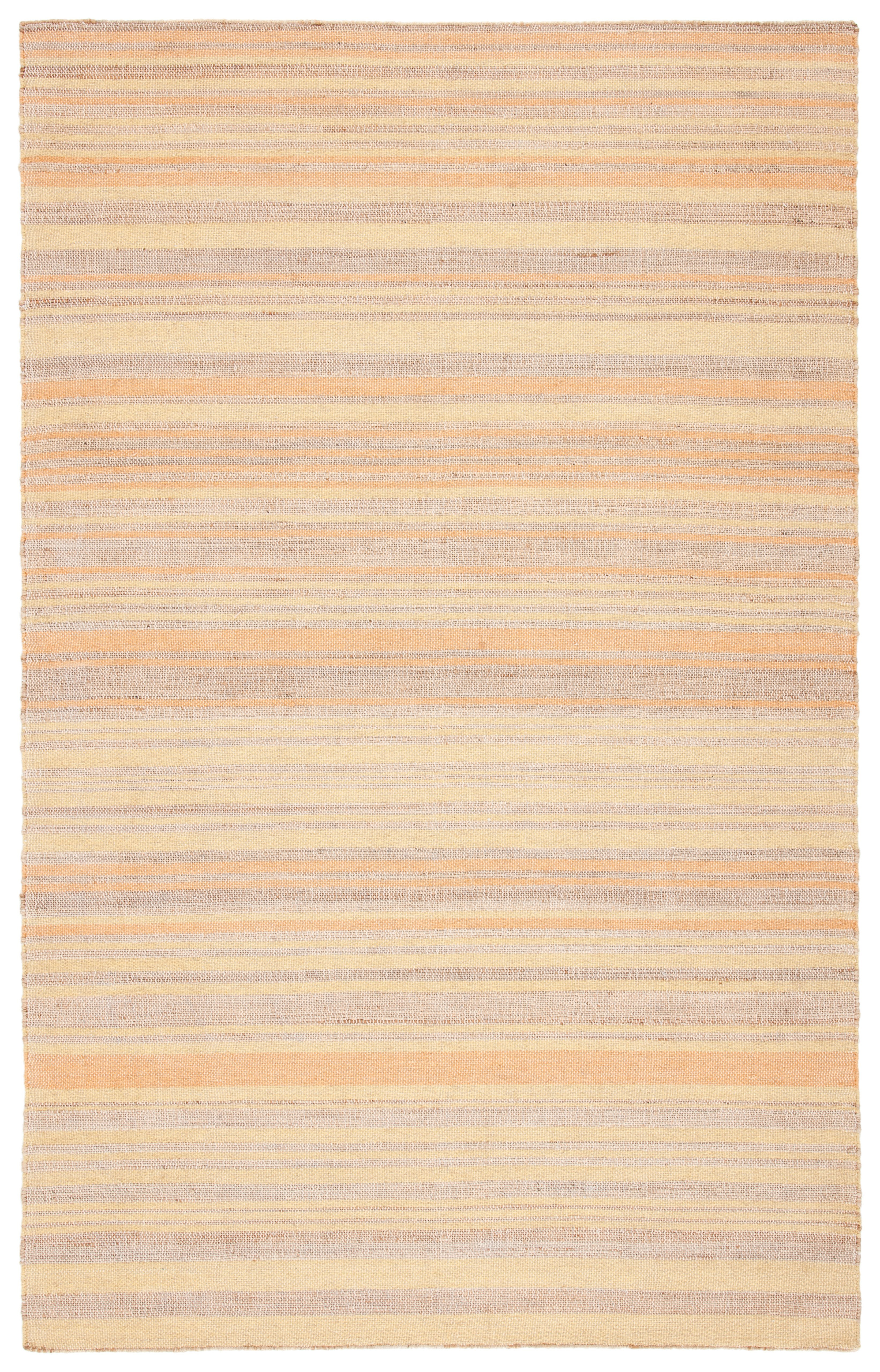 Handwoven Natural and Gold Wool and Cotton 4' x 6' Area Rug