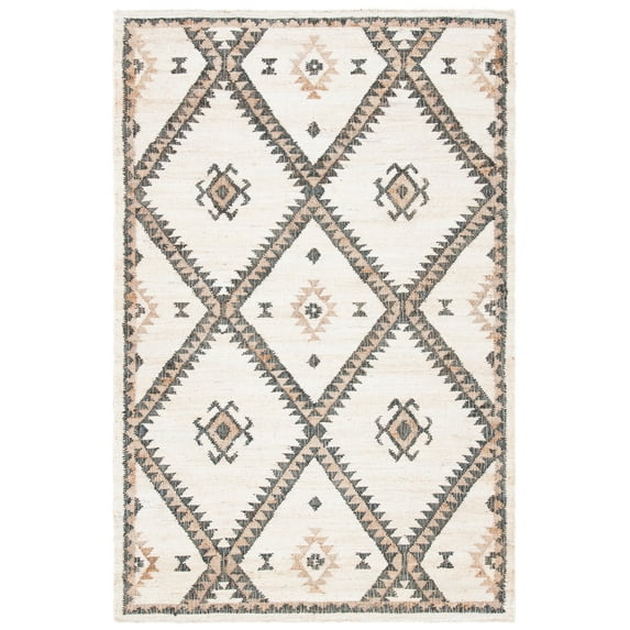 SAFAVIEH Kilim Aindreas Tribal Area Rug, Ivory/Black, 6' x 9'