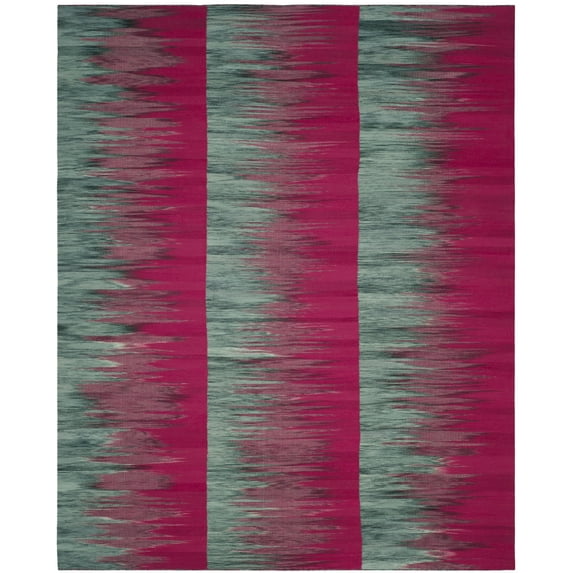 SAFAVIEH Kilim Alaia Geometric Wool Area Rug, Fuchsia/Charcoal, 8' x 10'