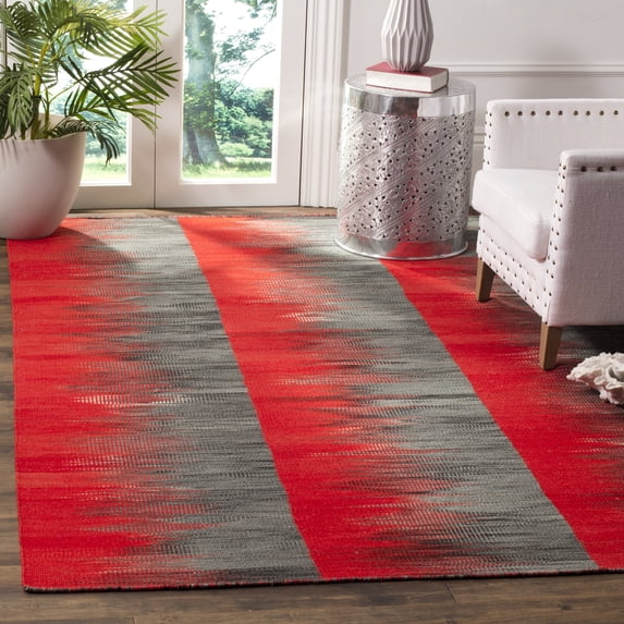 Safavieh Kilim Alaia Geometric Wool Area Rug, Red/Charcoal, 4' x 6'
