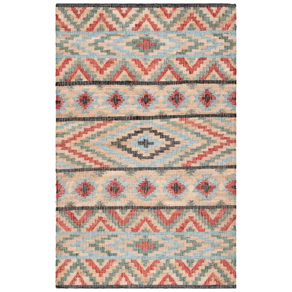 SAFAVIEH Kilim Aldous Tribal Area Rug, Natural/Red, 5' x 8'