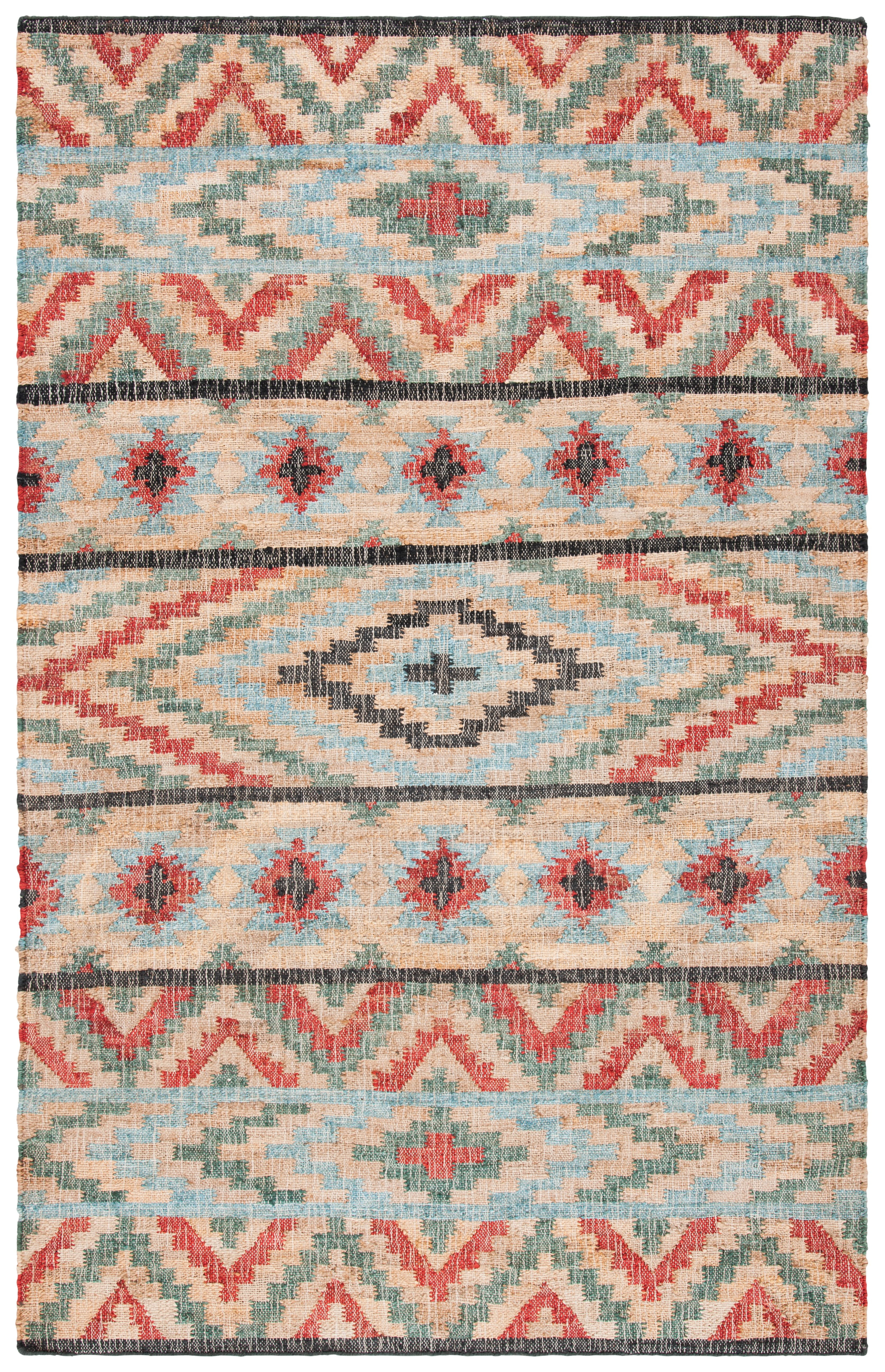 Kilim KLM758 Hand Woven Area Rug - Natural/Red - 8'x10' - Safavieh.