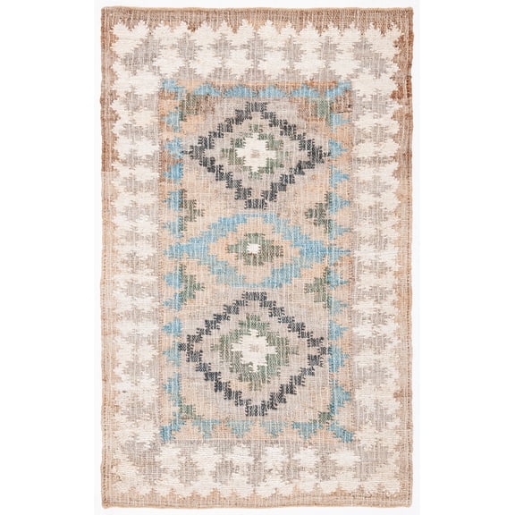 SAFAVIEH Kilim Alys Geometric Area Rug, Blue/Ivory, 4' x 6'