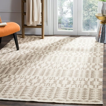 SAFAVIEH Kilim Anderson Geometric Wool Area Rug, Ivory/Grey, 4' x 6'