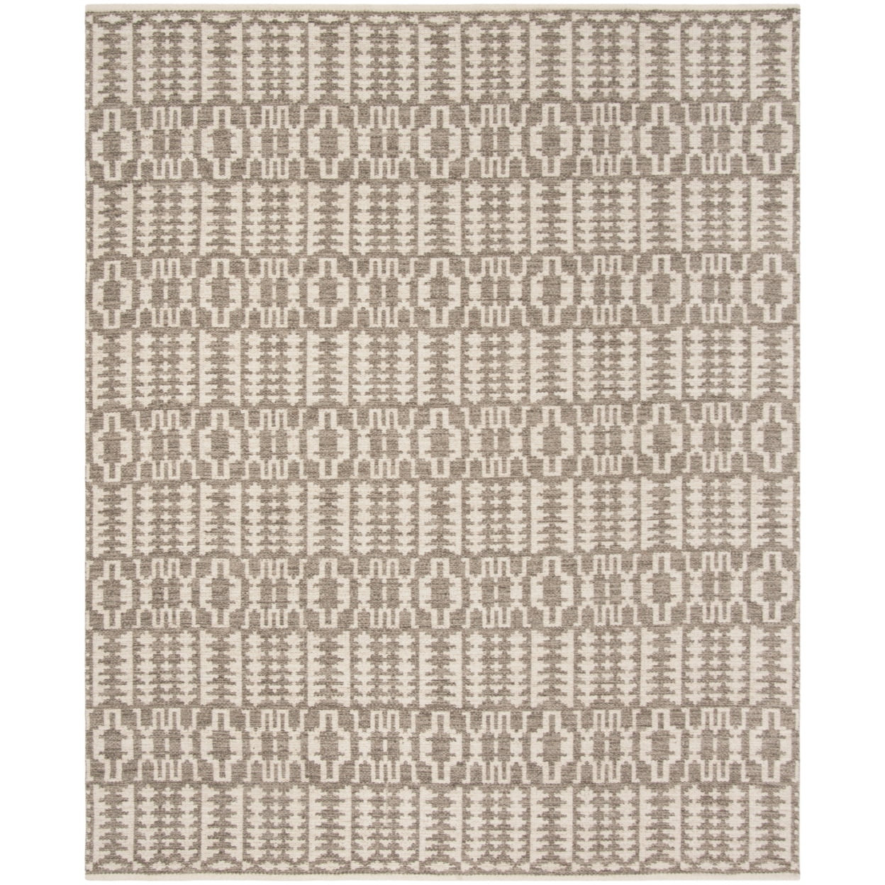 Handmade Gray and Ivory Wool Flat Weave 8' x 10' Area Rug