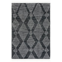 SAFAVIEH Kilim Angel Diamond Polyester Area Rug, Black/Ivory, 8' x 10'