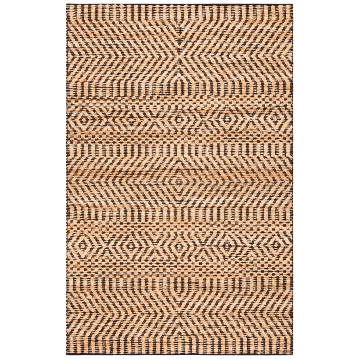 Handwoven Natural and Black Kilim 4' x 6' Area Rug