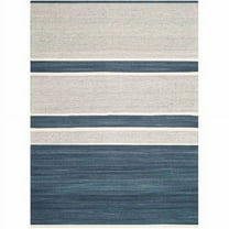 SAFAVIEH Kilim Aylmer Striped Wool Area Rug, Blue/Ivory, 4' x 6'