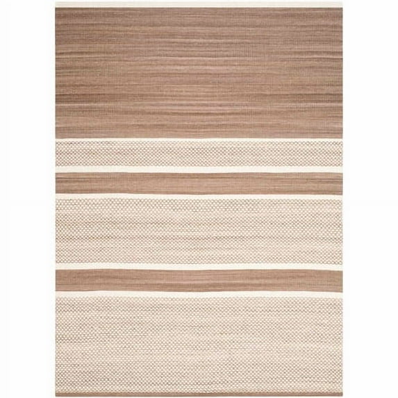SAFAVIEH Kilim Aylmer Striped Wool Area Rug, Brown/Ivory, 9' x 12'