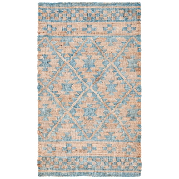 SAFAVIEH Kilim Balfour Tribal Area Rug, Blue/Natural, 4' x 6'