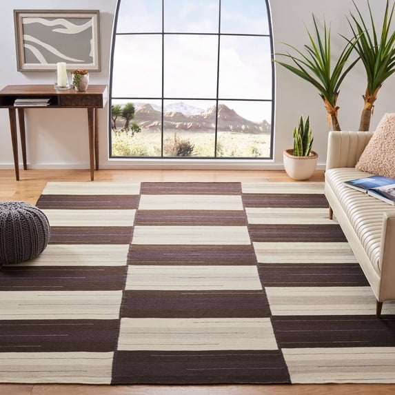 Safavieh Kilim Zigzag Geometric Wool Area Rug, Beige/Brown, 5' x 8'