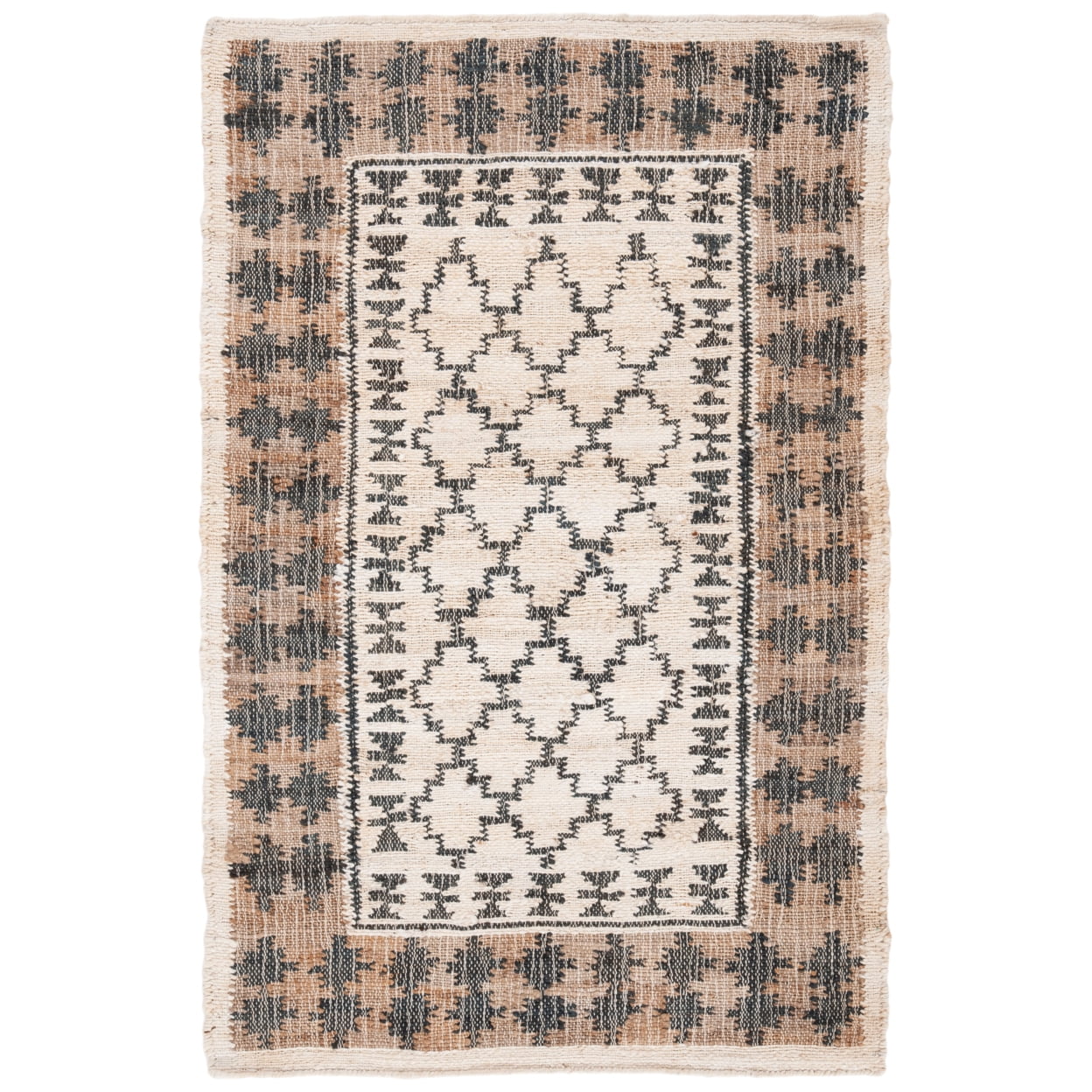 Ivory and Grey 3 x 5 ft. Handmade Flat Woven Kilim Area Rug