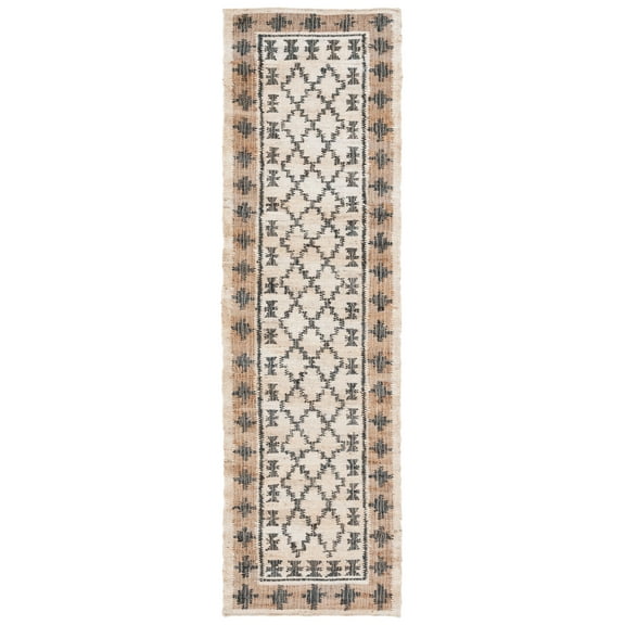 SAFAVIEH Kilim Bora Geometric Runner Rug, Ivory/Grey, 2'3" x 9'