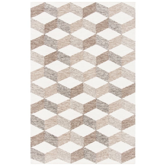 SAFAVIEH Kilim Brenton Geometric Area Rug, Ivory/Brown, 4' x 6'