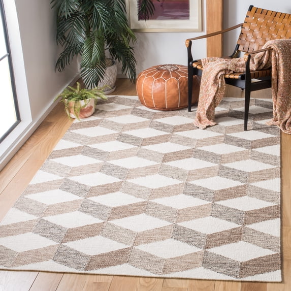 Safavieh Kilim Brenton Geometric Reversible Area Rug, Ivory/Brown, 5' x 8'