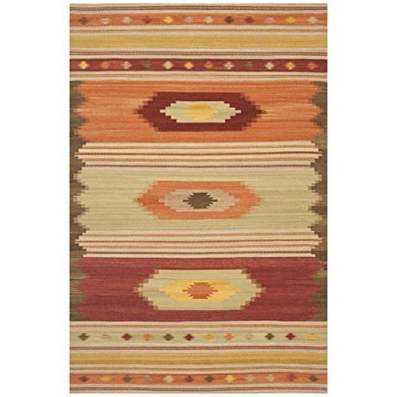 SAFAVIEH Kilim Cabrail Southwestern Wool Area Rug, Brown/Multi, 8' x 10'
