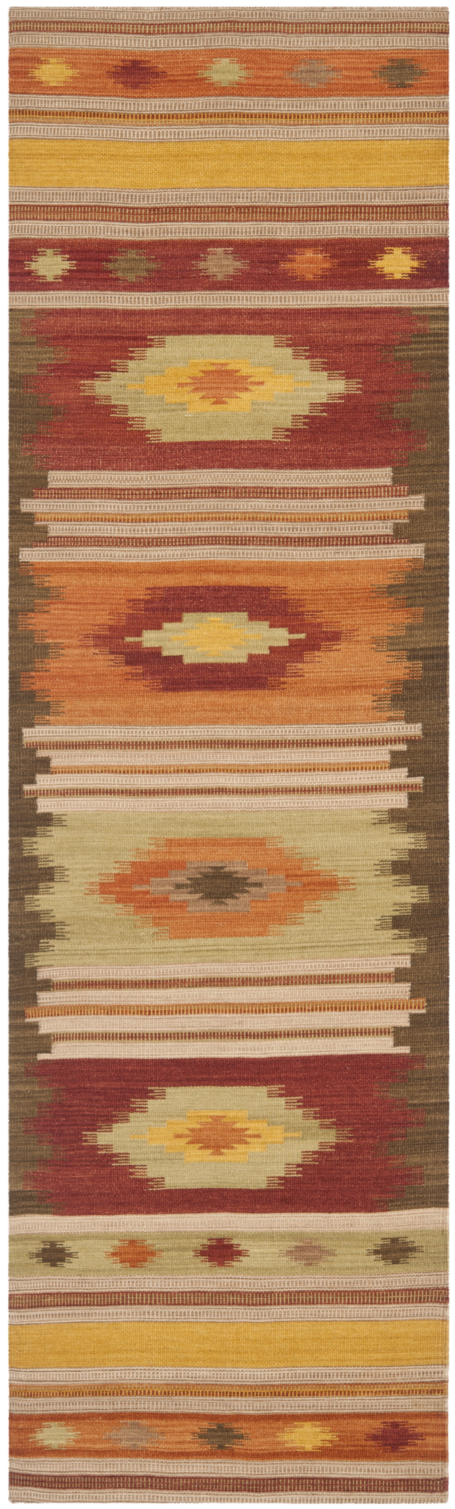 SAFAVIEH Kilim Cabrail Southwestern Wool Runner Rug, Brown/Multi, 2'3" x 10'