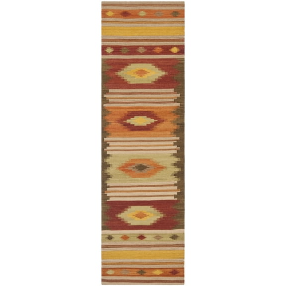 SAFAVIEH Kilim Cabrail Southwestern Wool Runner Rug, Brown/Multi, 2'3" x 10'