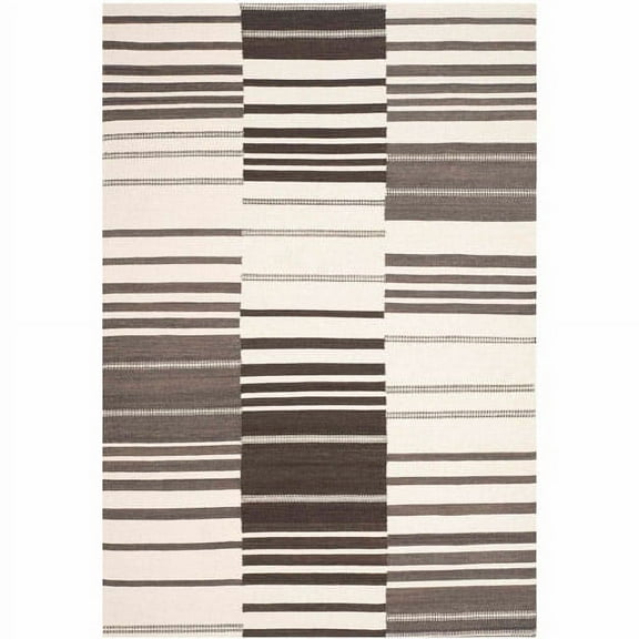 SAFAVIEH Kilim Caiside Abstract Wool Area Rug, Brown/Ivory, 4' x 6'