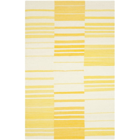 SAFAVIEH Kilim Caiside Striped Area Rug, Gold/Ivory, 4' x 6'
