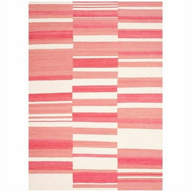 SAFAVIEH Kilim Caiside Abstract Wool Area Rug, Pink/Ivory, 4' x 6'