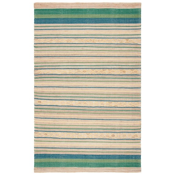 SAFAVIEH Kilim Candis Striped Area Rug, Natural/Green, 3' x 5'