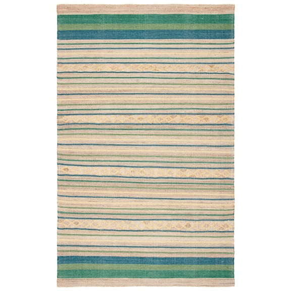SAFAVIEH Kilim Candis Striped Area Rug, Natural/Green, 8' x 10'