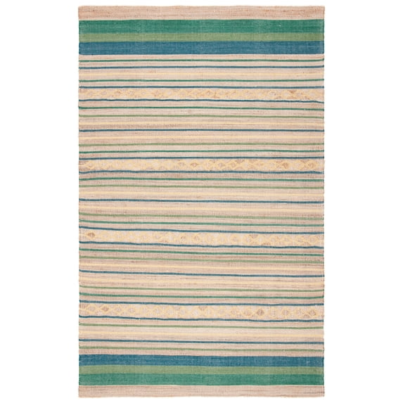 SAFAVIEH Kilim Candis Striped Area Rug, Natural/Green, 8' x 10'