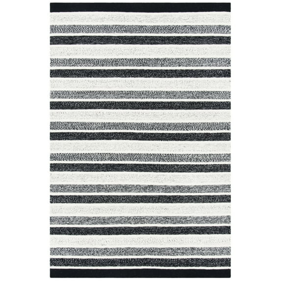 SAFAVIEH Kilim Carlie Striped Area Rug, Black/Ivory, 8' x 10'