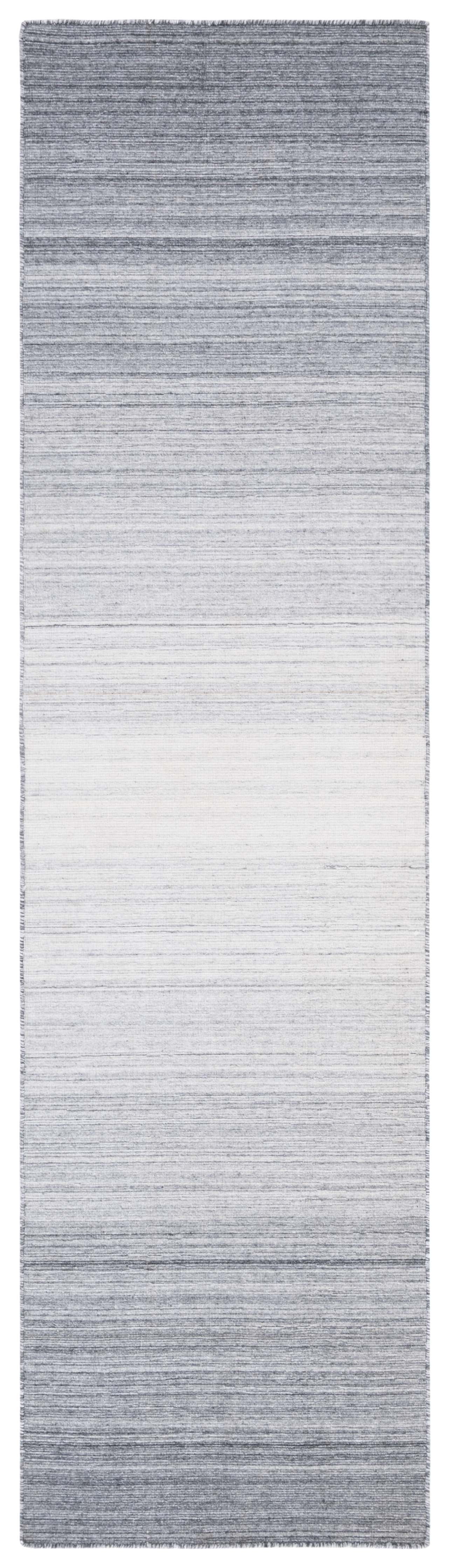 SAFAVIEH Kilim Cayley Striped Polyester Runner Rug, Dark Grey/Ivory, 2'3" x 9'