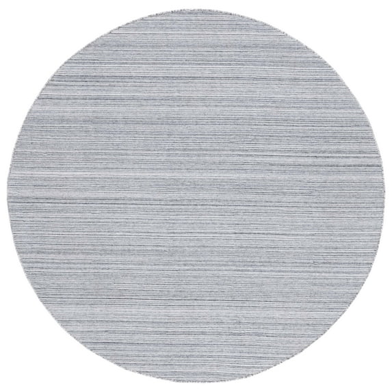 SAFAVIEH Kilim Cemal Striped Polyester Area Rug, Dark Grey, 6' x 6' Round