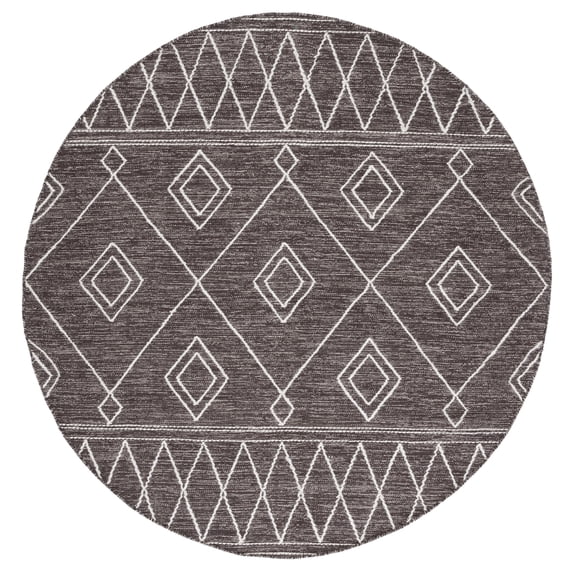 SAFAVIEH Kilim Chloe Tribal Area Rug, Brown/Ivory, 6' x 6' Round