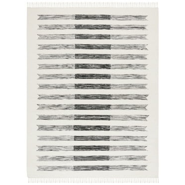 SAFAVIEH Kilim Christal Striped Area Rug, Ivory/Black, 8' x 10'