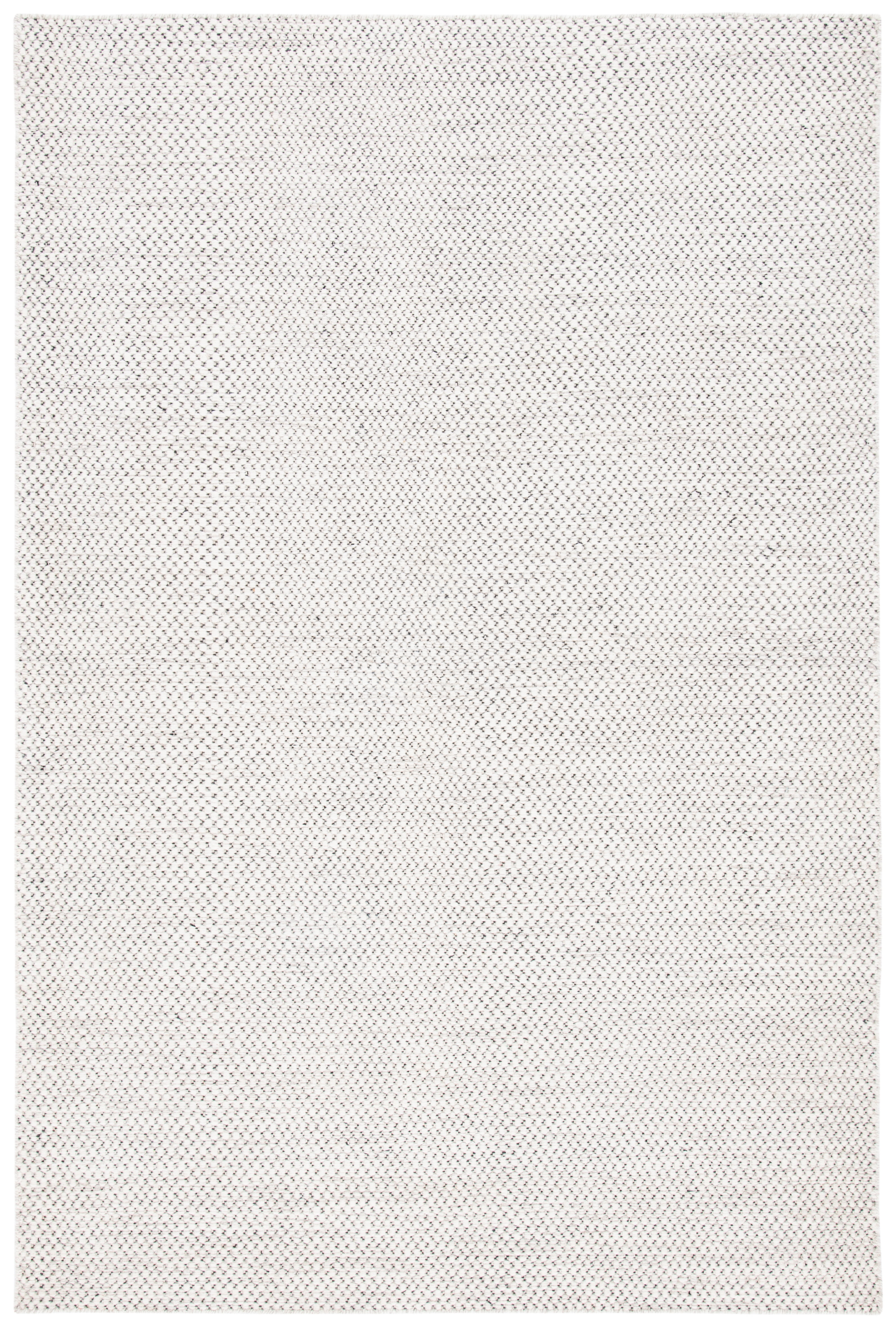 Ivory Flat Woven Handmade Wool Rectangular Rug, 5' x 8'