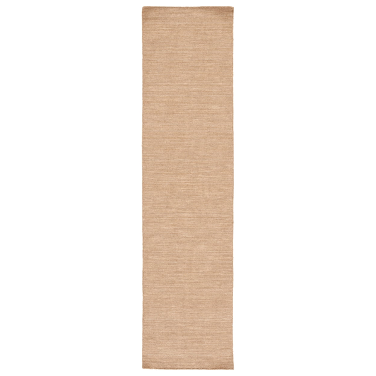 Beige Handmade Wool and Cotton Flat Woven Runner Rug